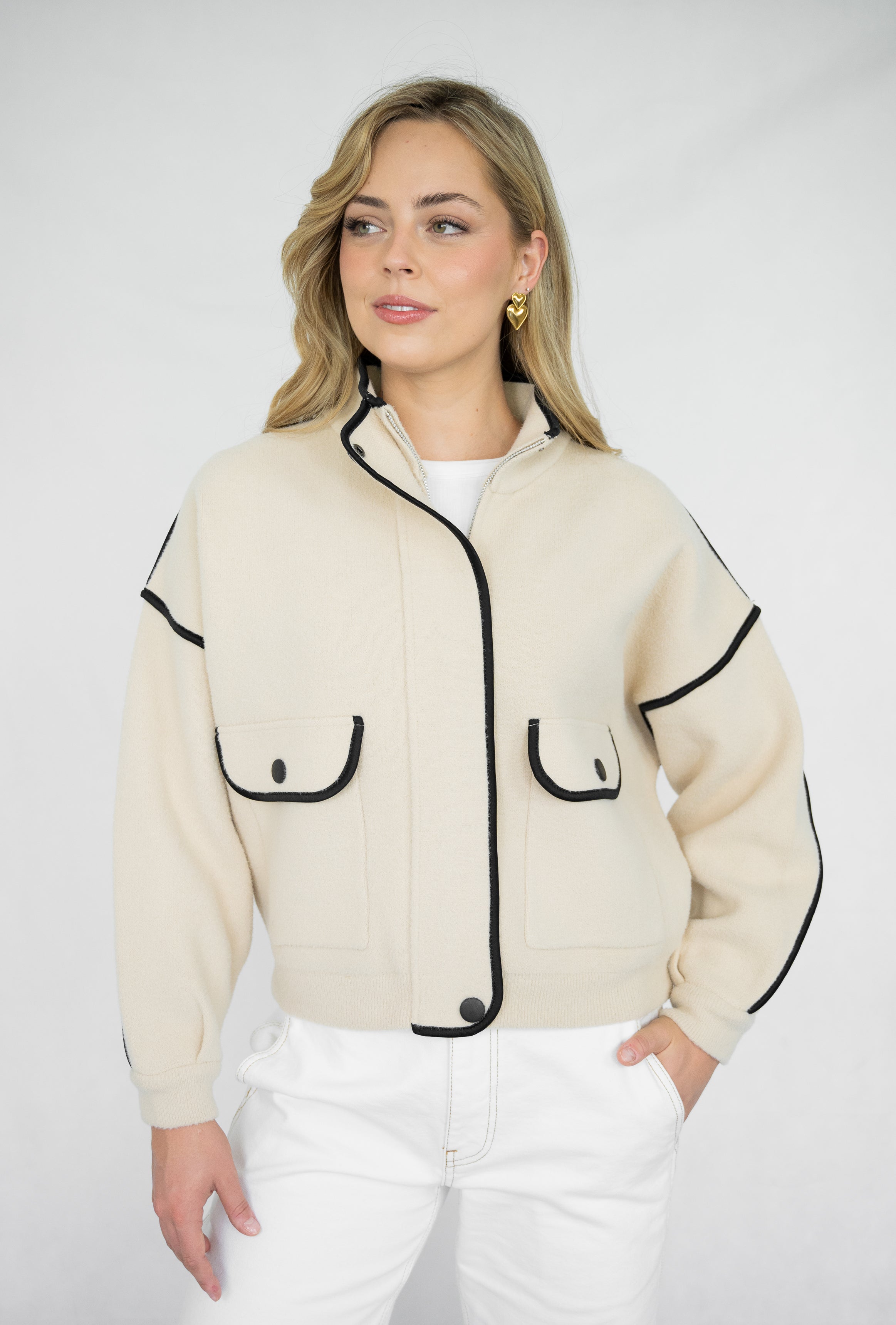 Aspen Jacket | Beige - Blk