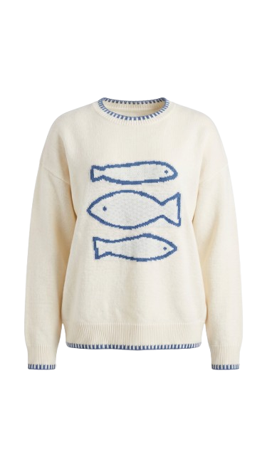 Marina Jumper | White- Blue