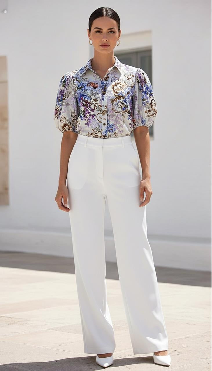 Avalee Blouse | White Floral