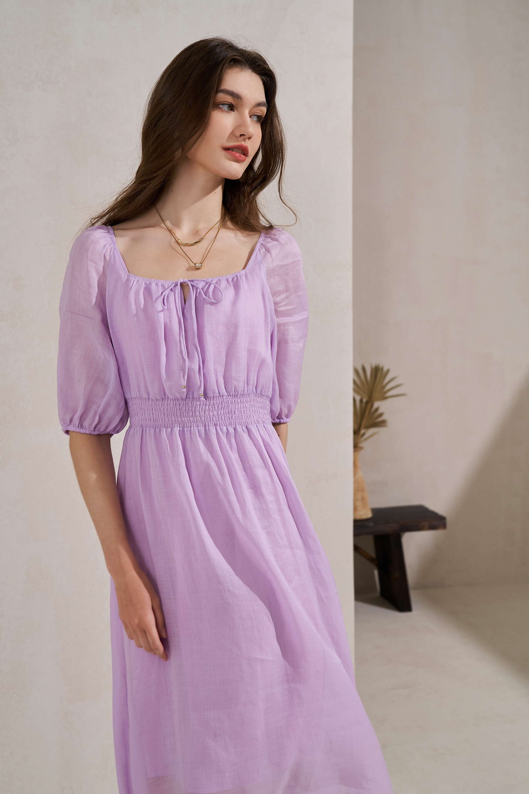 GDS Isla Linen Long Dress | Winson Orchid DRESSES 10 12 14 16 8 GDS L M S VIOLET XL XS