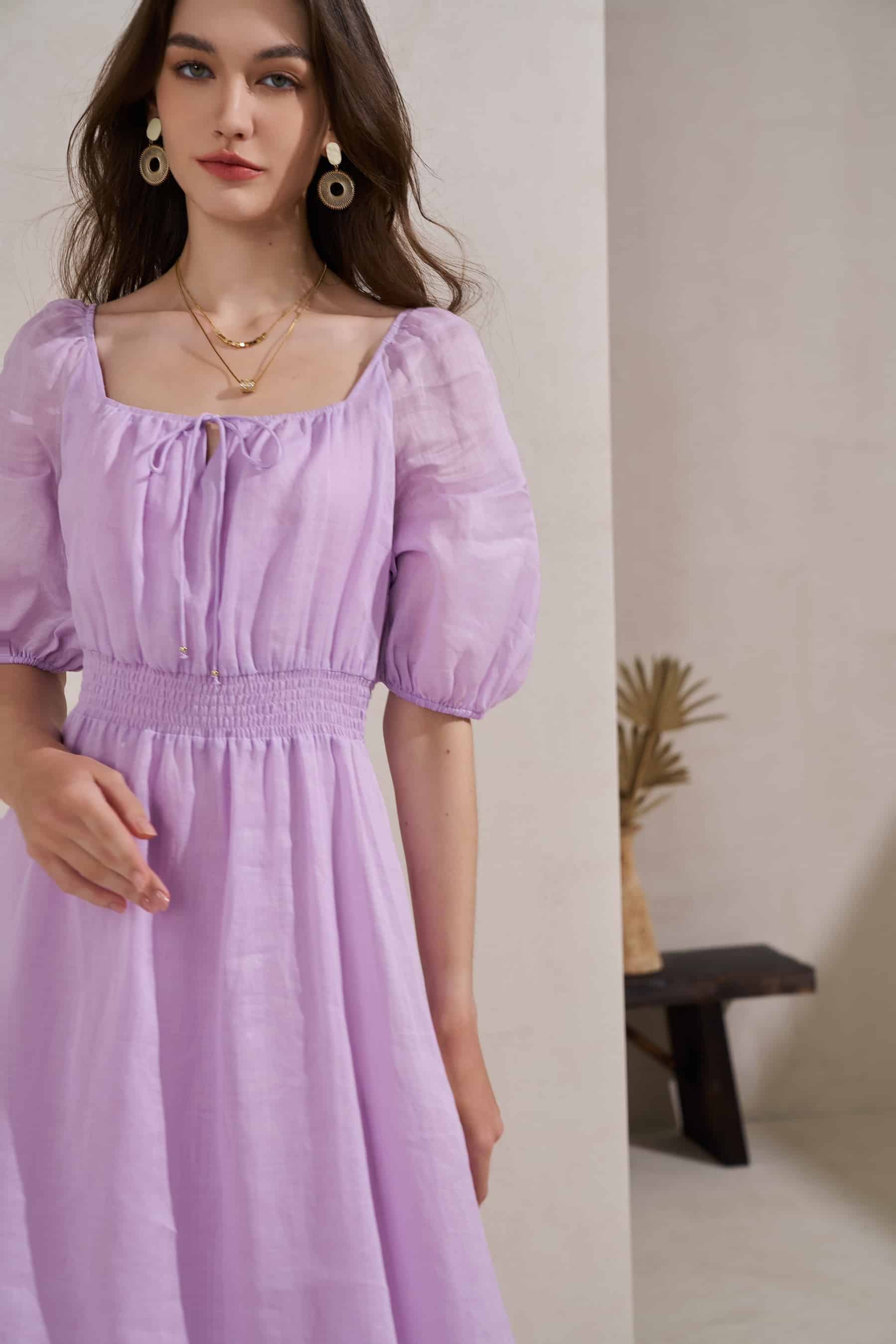 GDS Isla Linen Long Dress | Winson Orchid DRESSES 10 12 14 16 8 GDS L M S VIOLET XL XS