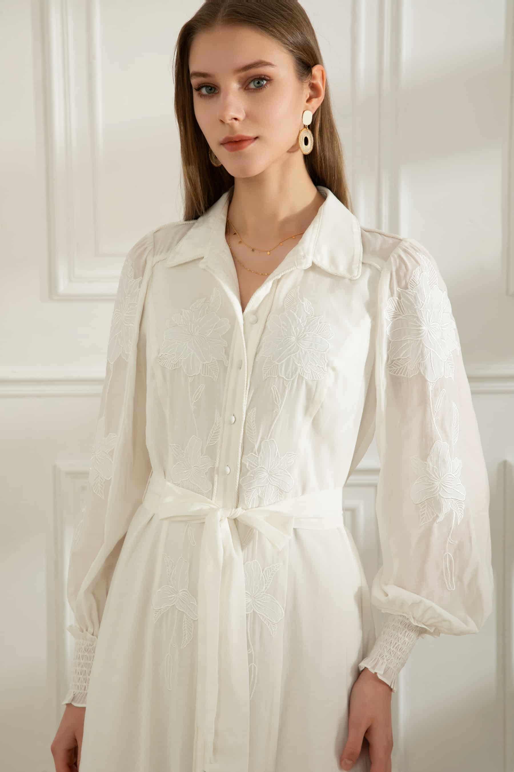 GDS Camille Dress | White DRESSES autumn-winter AW 23 BRUNCH Catch DRESSES GDS HOLIDAY L M RACES S SALE 40 % WHITE XL XS