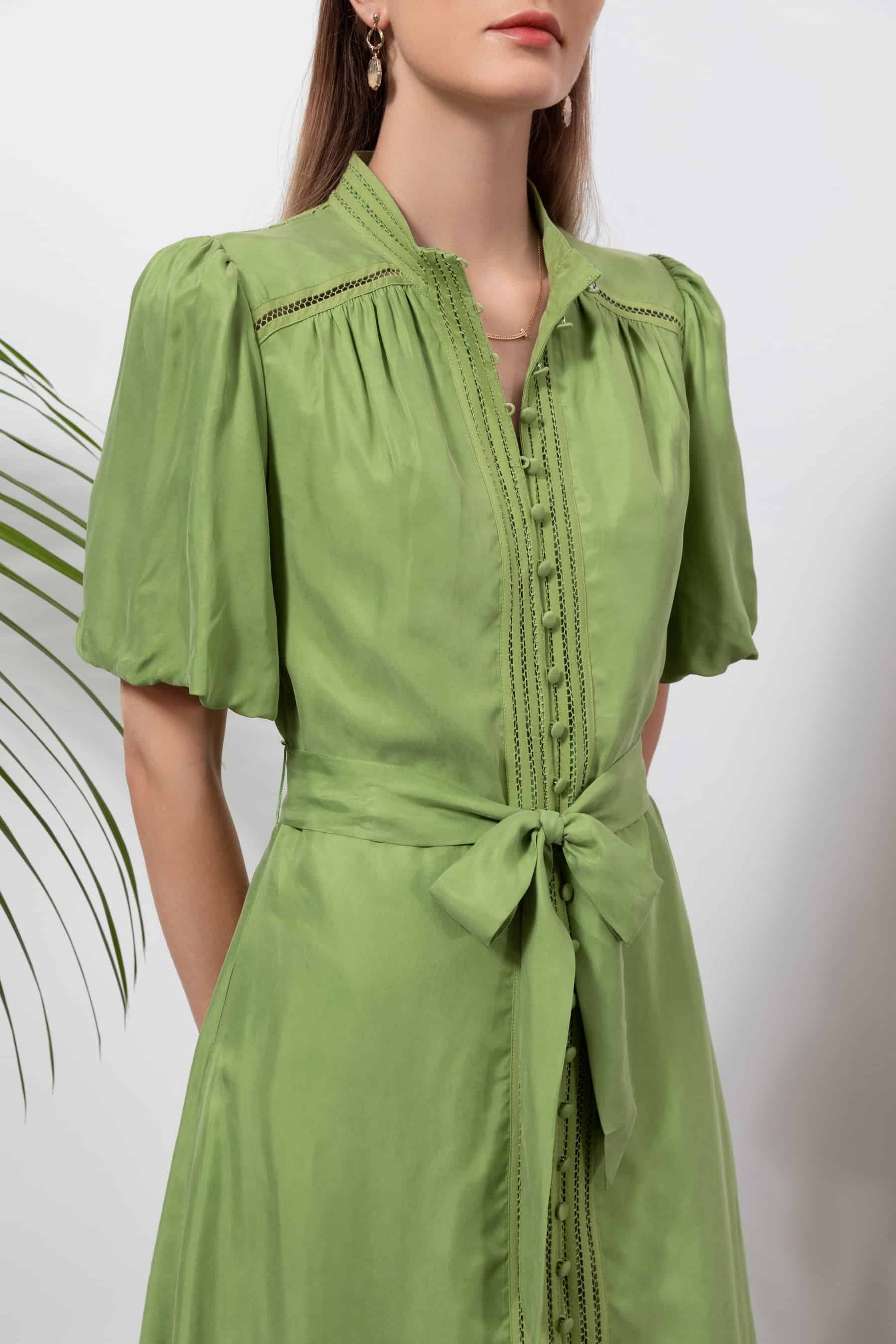 GDS Lucile Short Dress | Tarragon DRESSES BRUNCH CASUAL Catch DRESSES GDS GREEN HOLIDAY L M S SALE SPRING-SUMMER XL