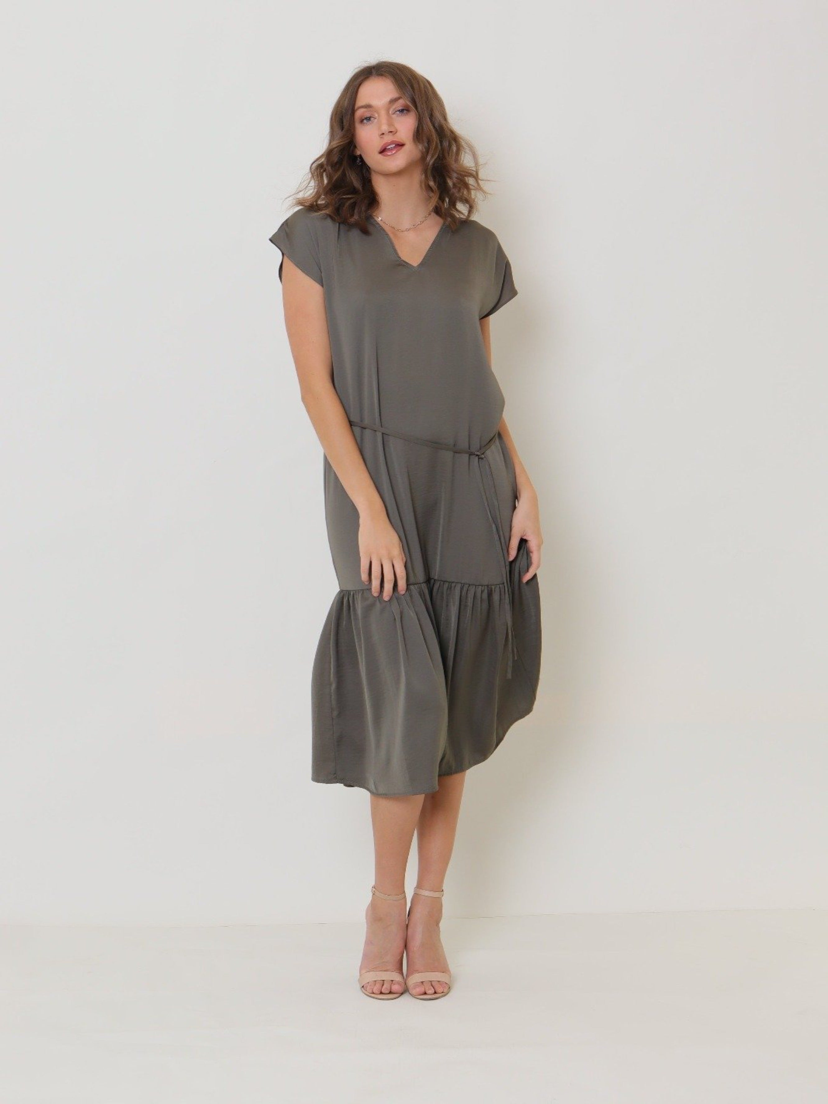 GDS Olearia Dress | Khaki DRESSES ESS22 GDS KHAKI L M S SALE 40 % XS