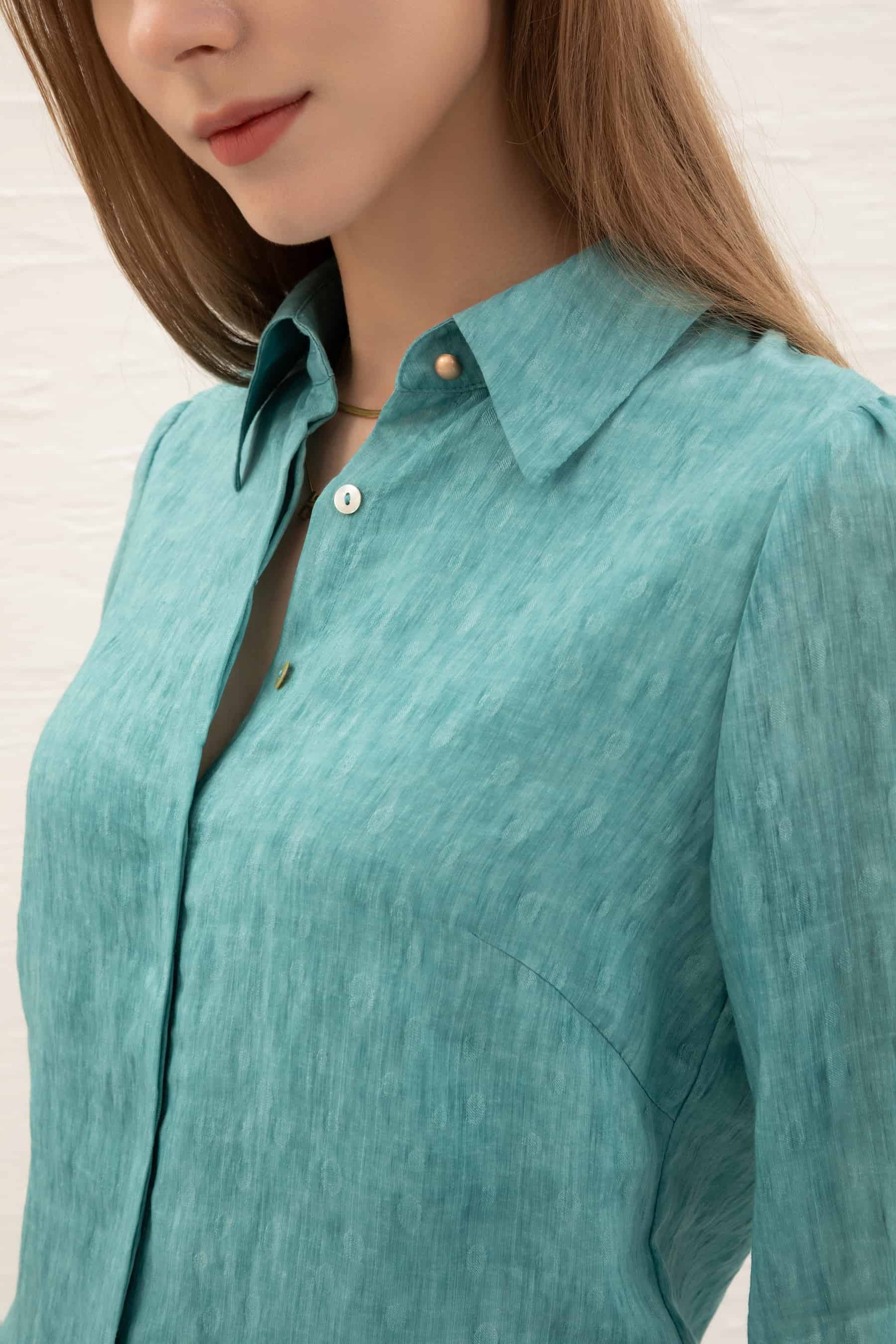 GDS Scarlette Blouse | Nile Blue BLOUSES autumn-winter BLOUSES BLUE BRUNCH CASUAL Catch GDS L M S SALE WORK XL XS
