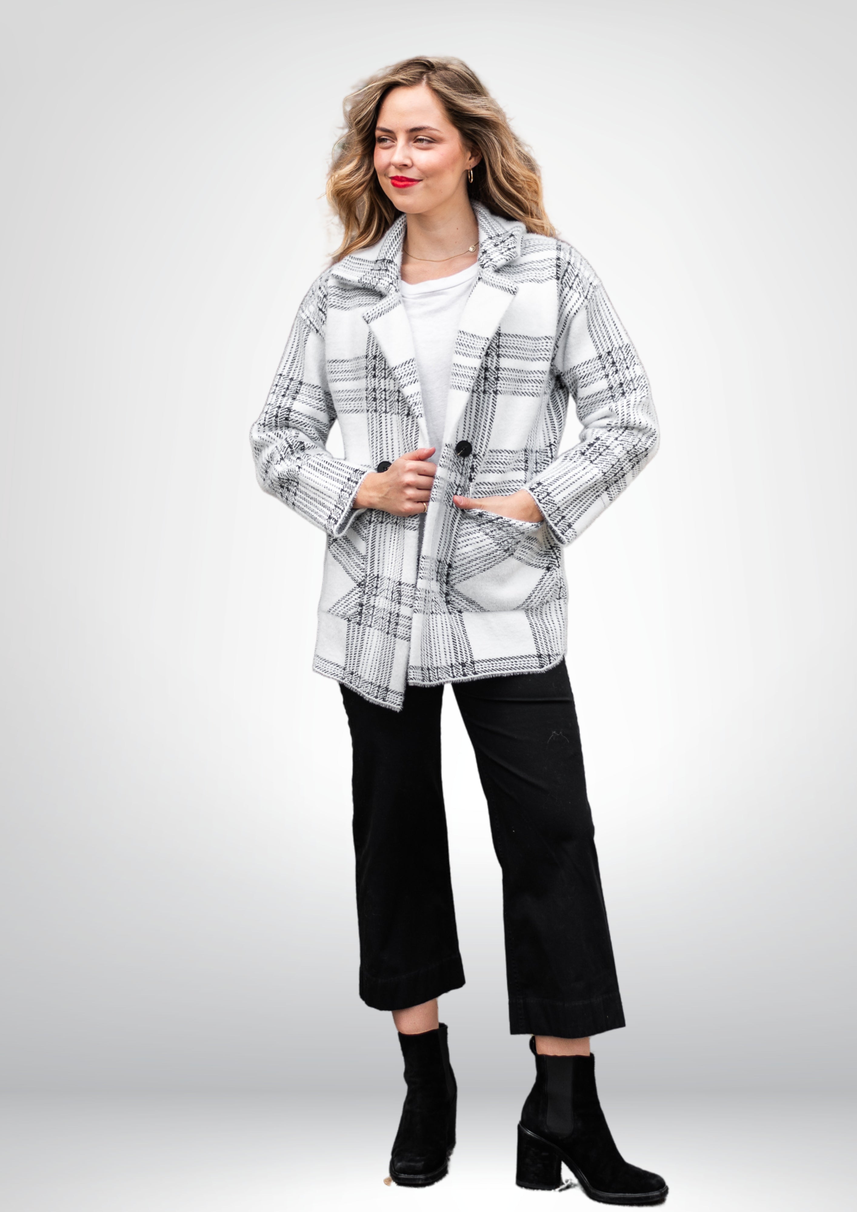 Lana Soft Coatigan | BLK-WHT