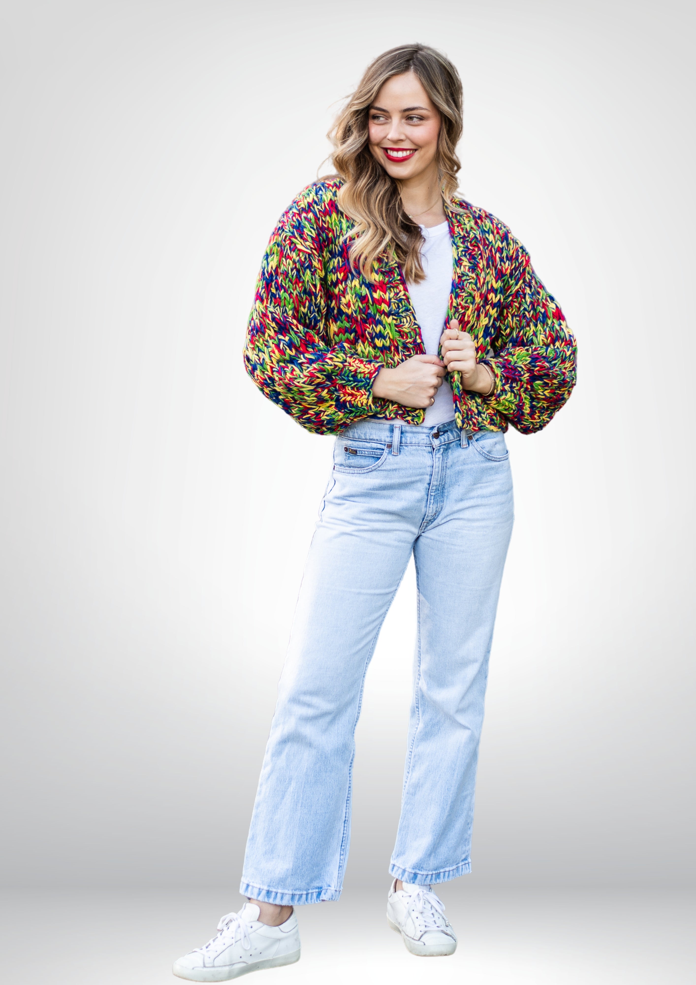 Rainbow Handmade Cardi |  Yellow