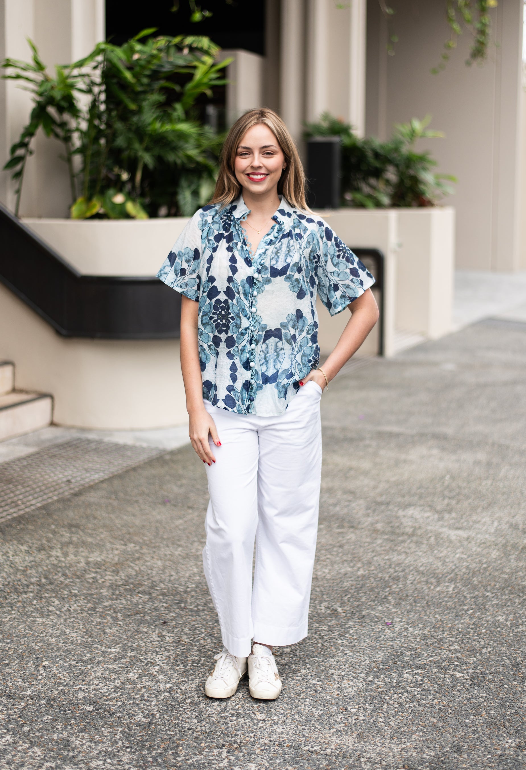 Isabella Blouse  |  Navy