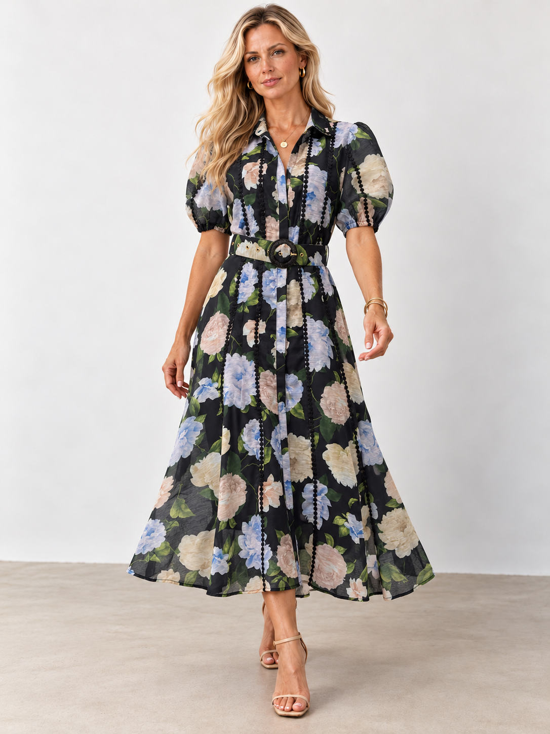 Greta Dress | Black Floral