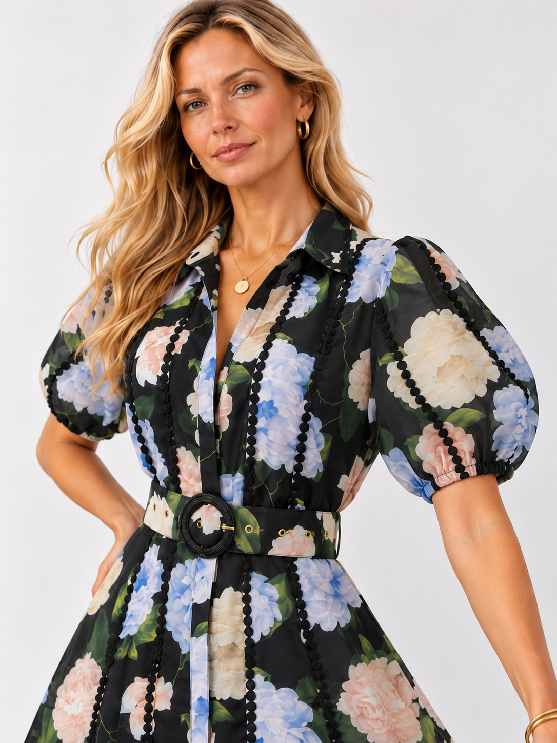 Greta Dress | Black Floral