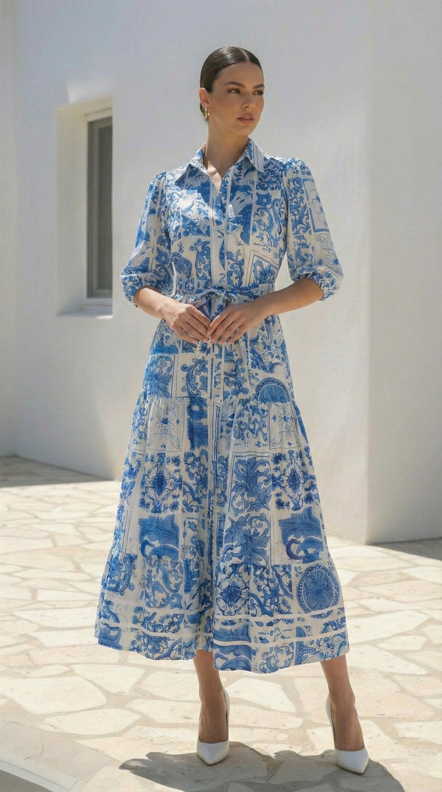 Santorini Dress  | Blue