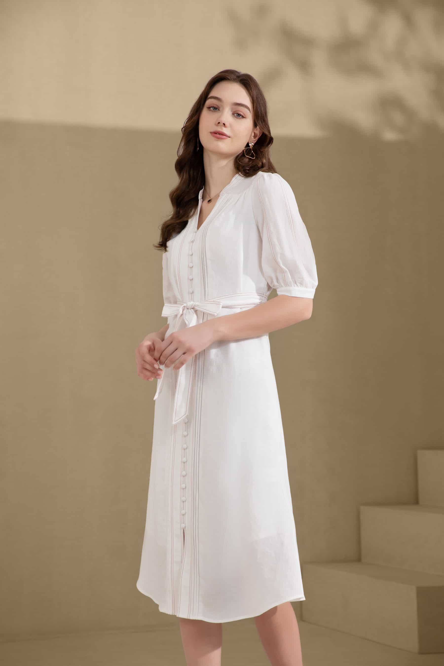 GDS Manhattan Long Linen  Dress |  White