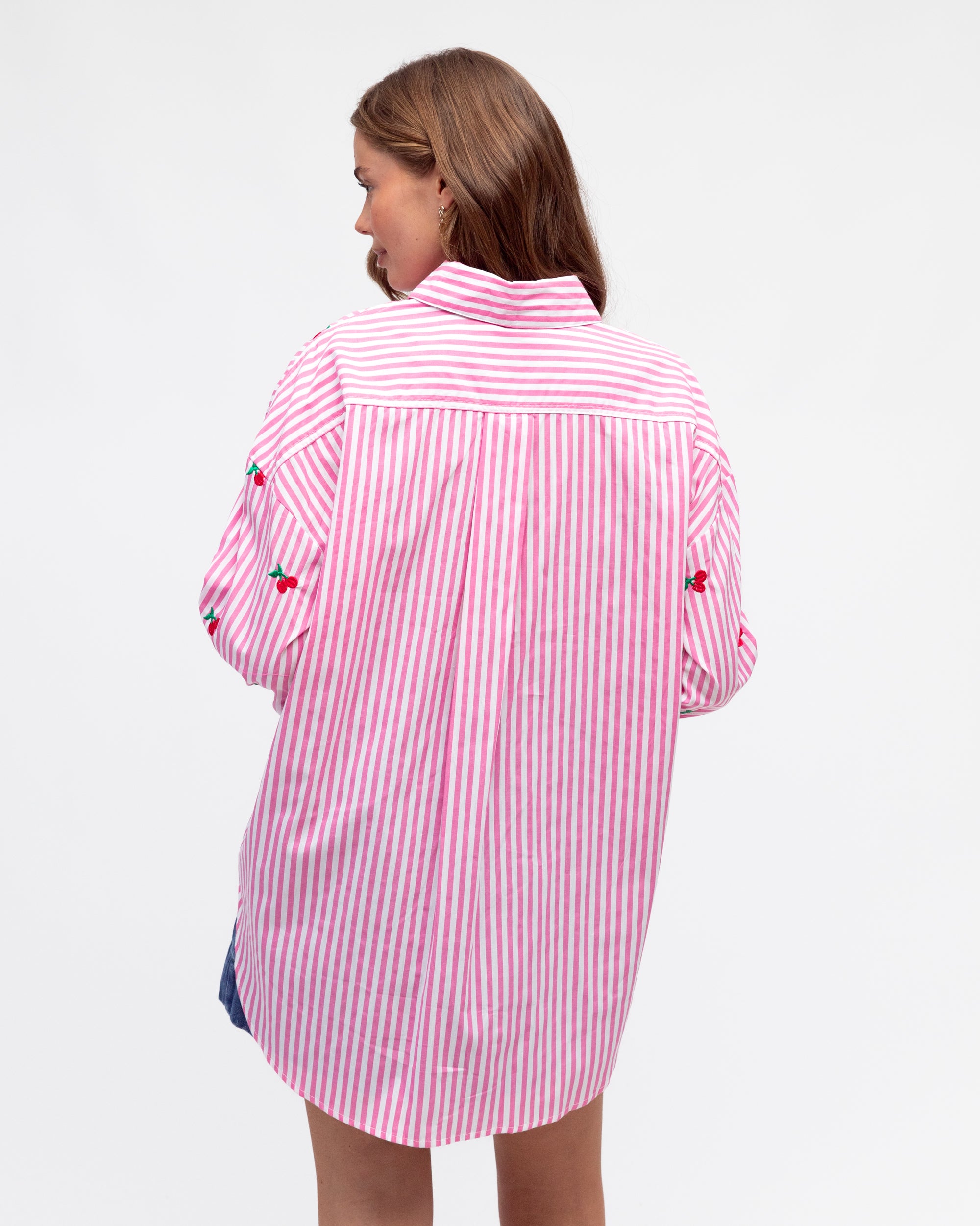 Cherry Shirt | Pink Stripe