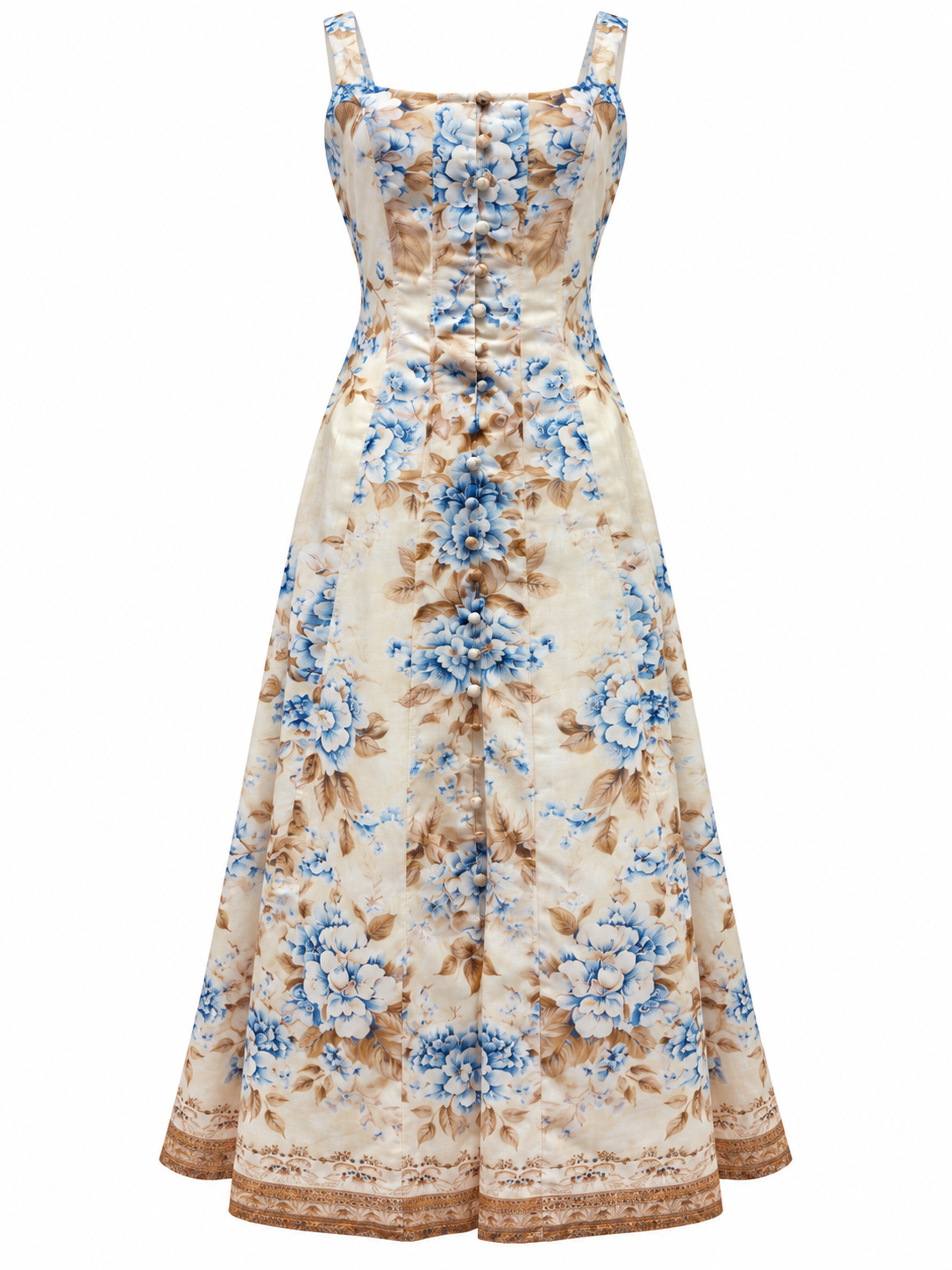Melodie  SunDress | Blue - Beige