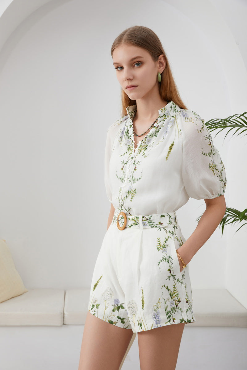 GDS Nicolette Belted Linen Shorts | Mint SHORTS ESS22 GDS GREEN L M S SALE 40 % XS